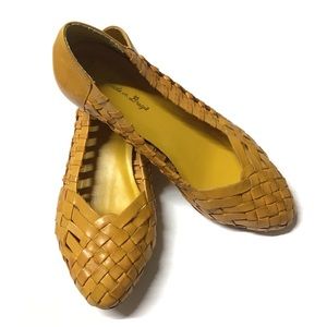 Vintage Goldenrod Woven Leather Flats